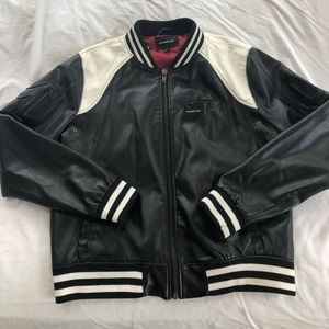 Leather bomber members only